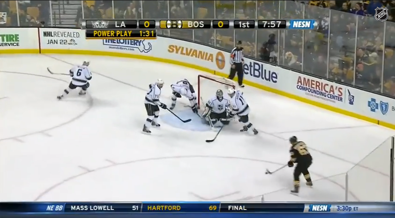 Illustration for article titled Four Kings Stop Trying Against Brad Marchand, Give Up Shorthanded Goal